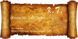 Kocsis Tünde névjegykártya
